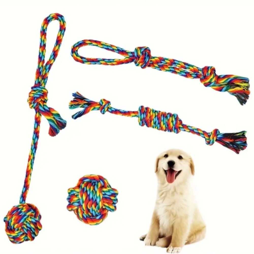 Colorful Rope Dog Toys Set - Picture 2 of 4